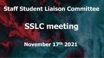 1st Staff Student Liaison Committee meeting of 2021/22